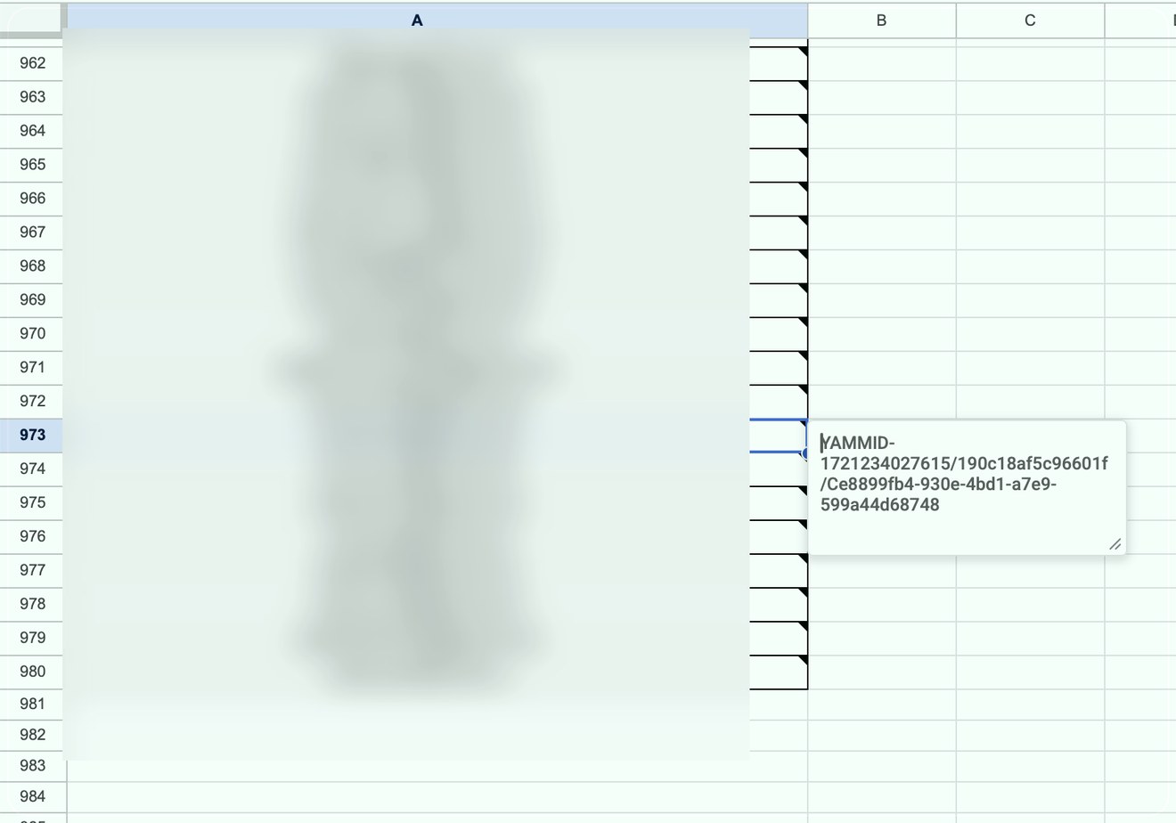 Redacted YAMM affiliate batch sheet